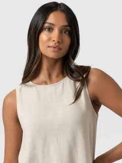 T-shirts & Tanks|Saint and Sofia Corinne Linen Tunic - Oatmeal