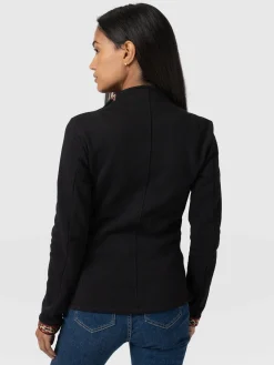 Coats & Jackets|Saint and Sofia Cotton Biker Jacket - Leopard Trim