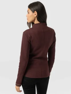 Coats & Jackets|Saint and Sofia Cotton Biker Jacket - Maroon - Bronze Stripe