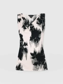 T-shirts & Tanks|Saint and Sofia Cowl Neck Cami - White Fade Floral