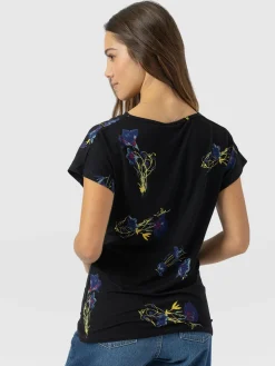 T-shirts & Tanks|Saint and Sofia Cowl Neck Tee - Blue Lily Gardens