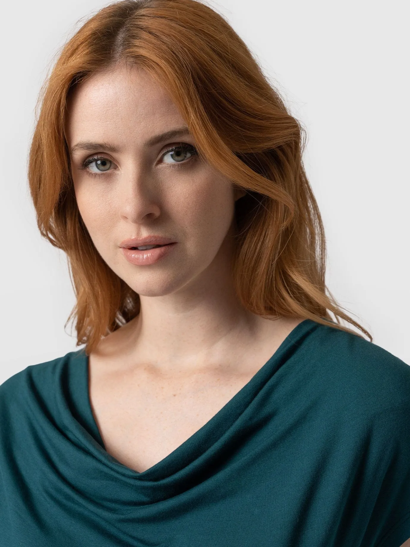T-shirts & Tanks|Saint and Sofia Cowl Neck Tee - Deep Green