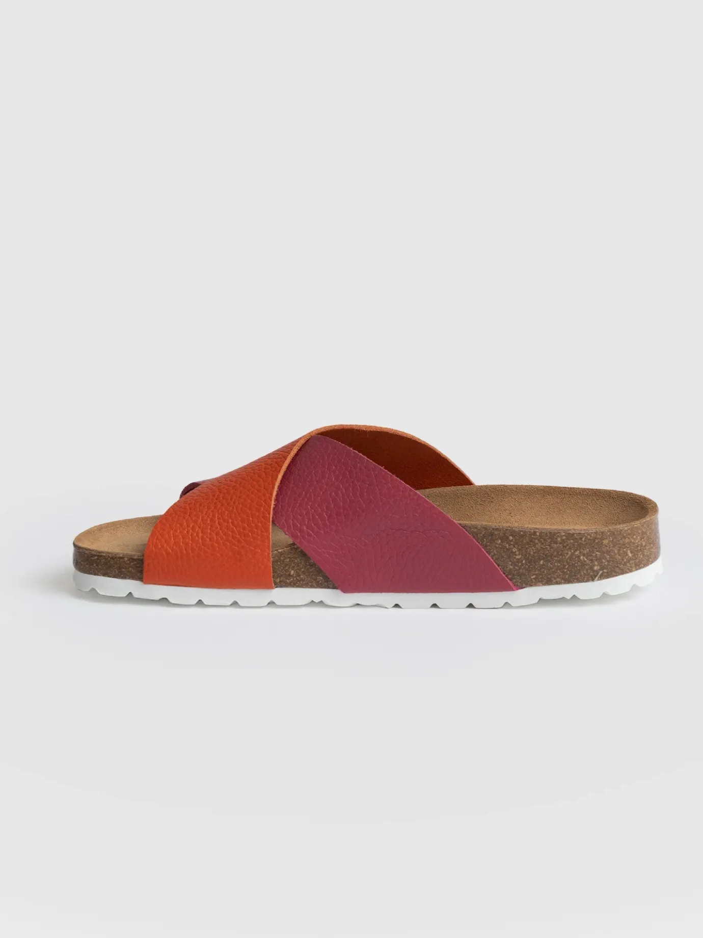 Clogs & Slides|Sandals|Saint and Sofia Cross Over Slides - Orange & Pink