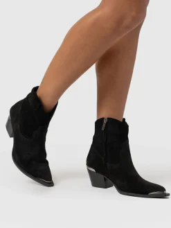 Boots|Shoes|Saint and Sofia Dallas Metal Boot - Black