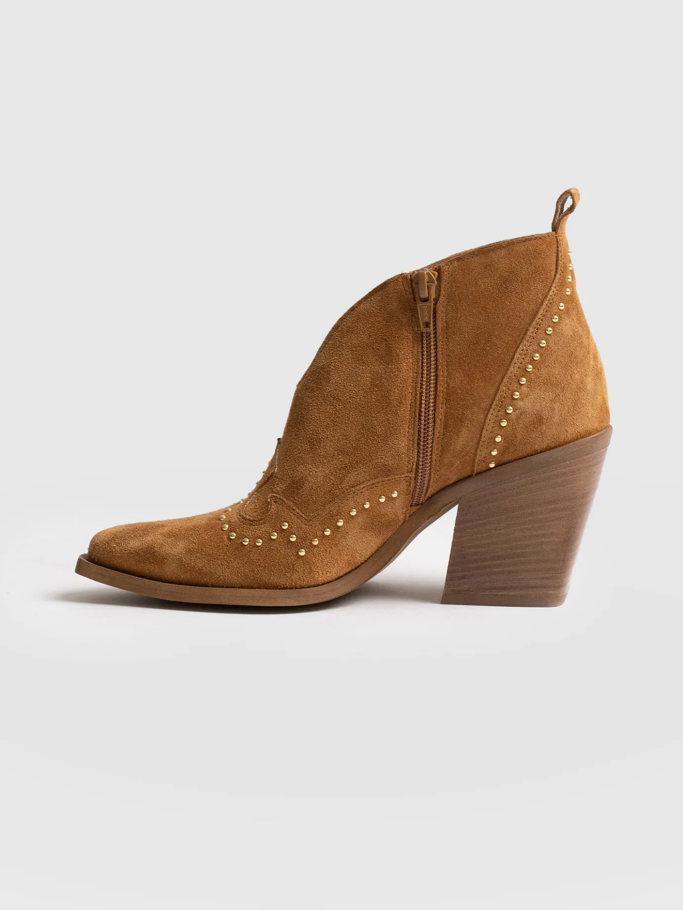 Boots|Shoes|Saint and Sofia Dallas Studded Ankle Boot - Tan