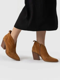 Boots|Shoes|Saint and Sofia Dallas Studded Ankle Boot - Tan