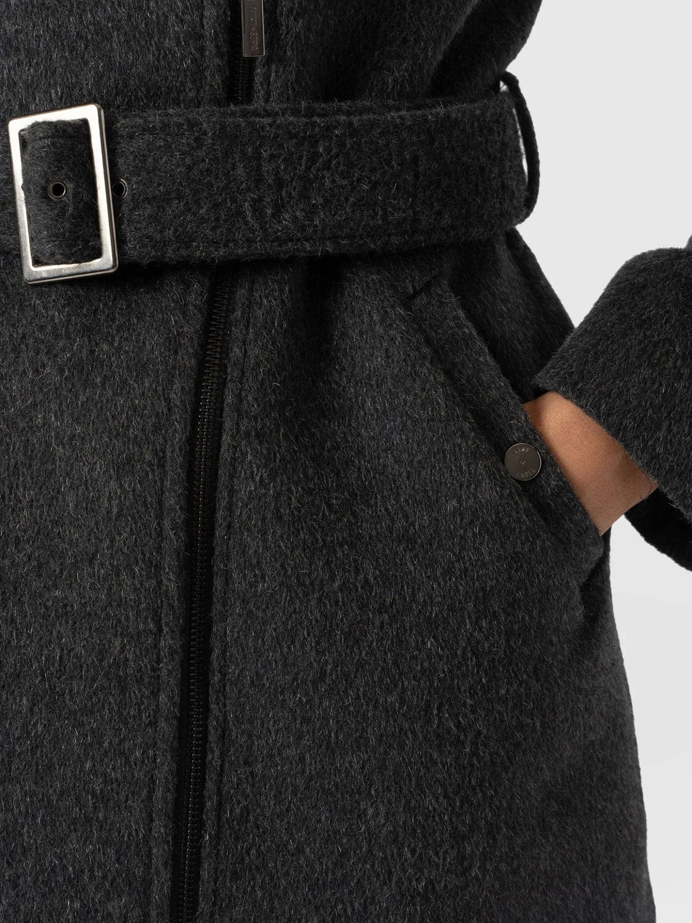 Coats & Jackets|Saint and Sofia Daltrey Biker Coat - Charcoal