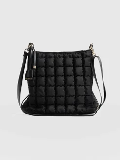 Cross Body Bags|Tote Bags|Saint and Sofia Darcey Puff Tote Bag - Black