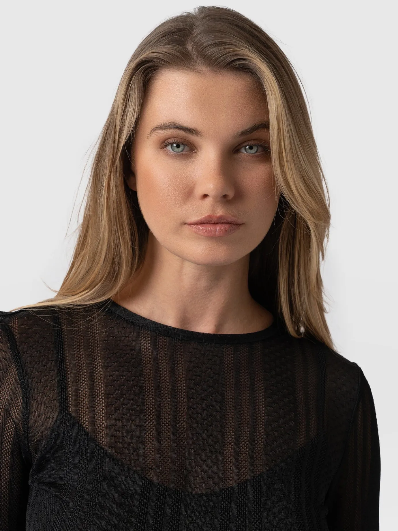 T-shirts & Tanks|Saint and Sofia Demi Lace Long Sleeve Tee - Black