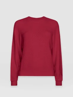 Knitwear|Sweaters|Saint and Sofia Diamond Knit Sweater - Deep Pink