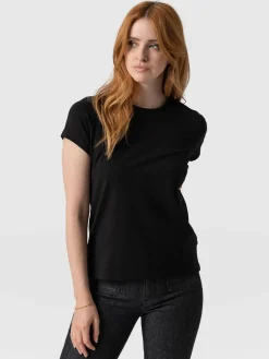 T-shirts & Tanks|Saint and Sofia Easy Cotton Tee - Black