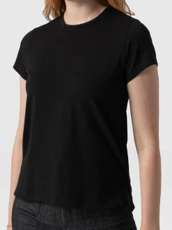 T-shirts & Tanks|Saint and Sofia Easy Cotton Tee - Black