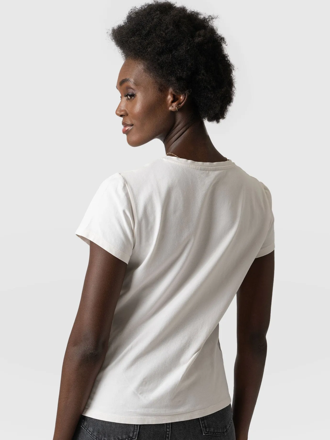 T-shirts & Tanks|Saint and Sofia Easy Cotton Tee - Cream