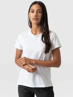 T-shirts & Tanks|Saint and Sofia Easy Cotton Tee - White