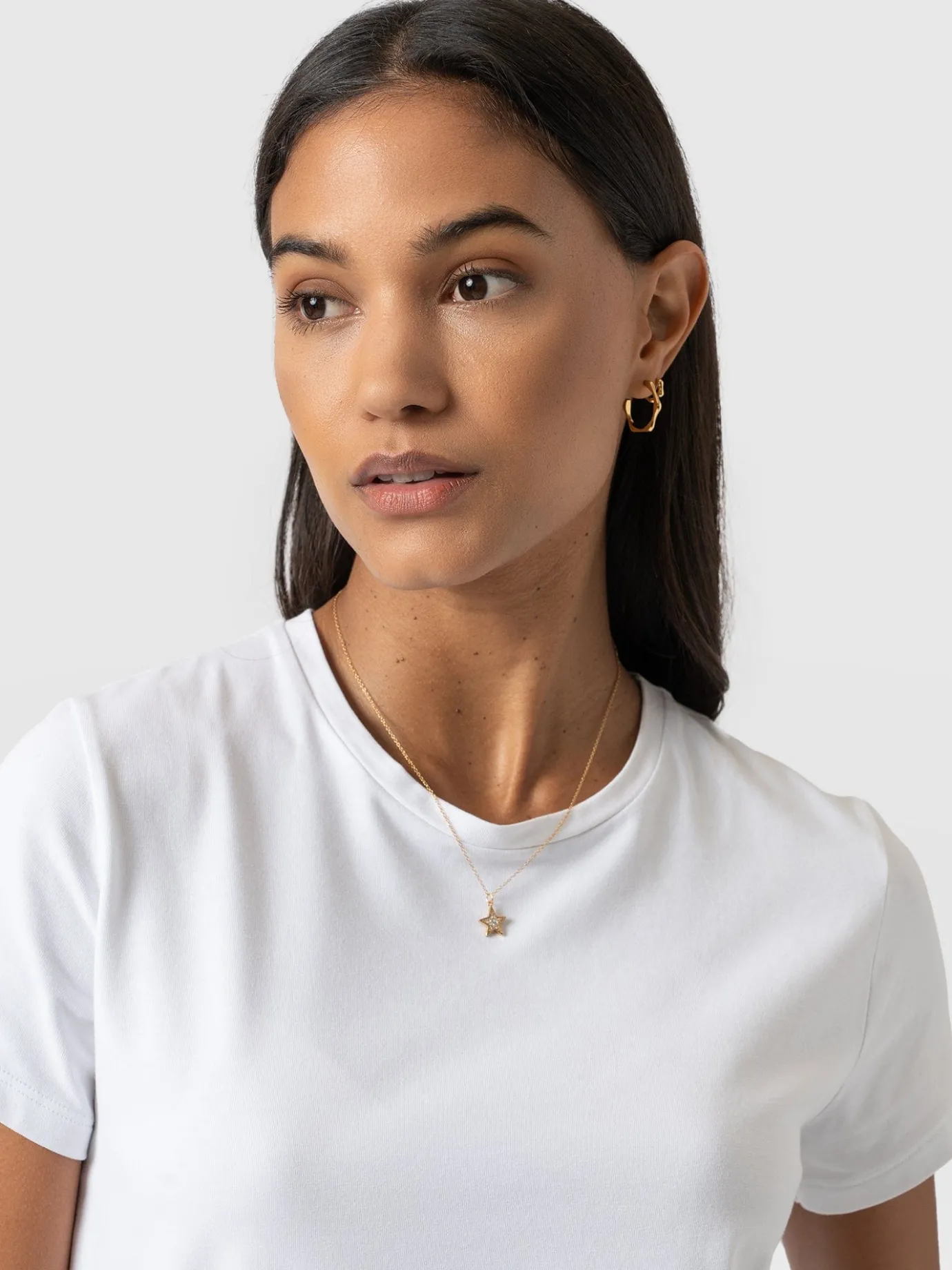 T-shirts & Tanks|Saint and Sofia Easy Cotton Tee - White