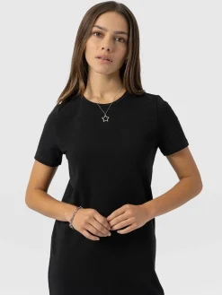 Dresses|Saint and Sofia Easy T-Shirt Midi Dress - Black