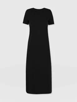 Dresses|Saint and Sofia Easy T-Shirt Midi Dress - Black