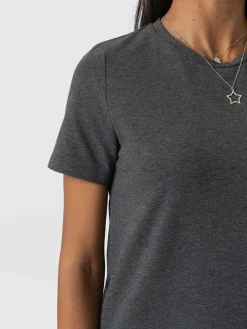 Dresses|Saint and Sofia Easy T-Shirt Midi Dress - Charcoal