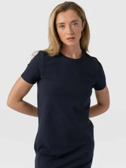 Dresses|Saint and Sofia Easy T-Shirt Midi Dress - Navy