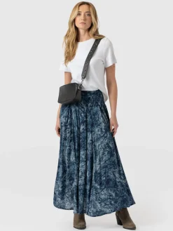 Skirts|Saint and Sofia Eliza Pleated Skirt - Blue Marble