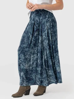Skirts|Saint and Sofia Eliza Pleated Skirt - Blue Marble