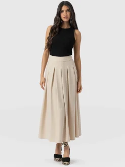 Skirts|Saint and Sofia Eliza Pleated Skirt - Cream
