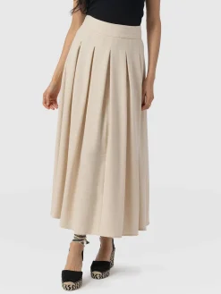 Skirts|Saint and Sofia Eliza Pleated Skirt - Cream