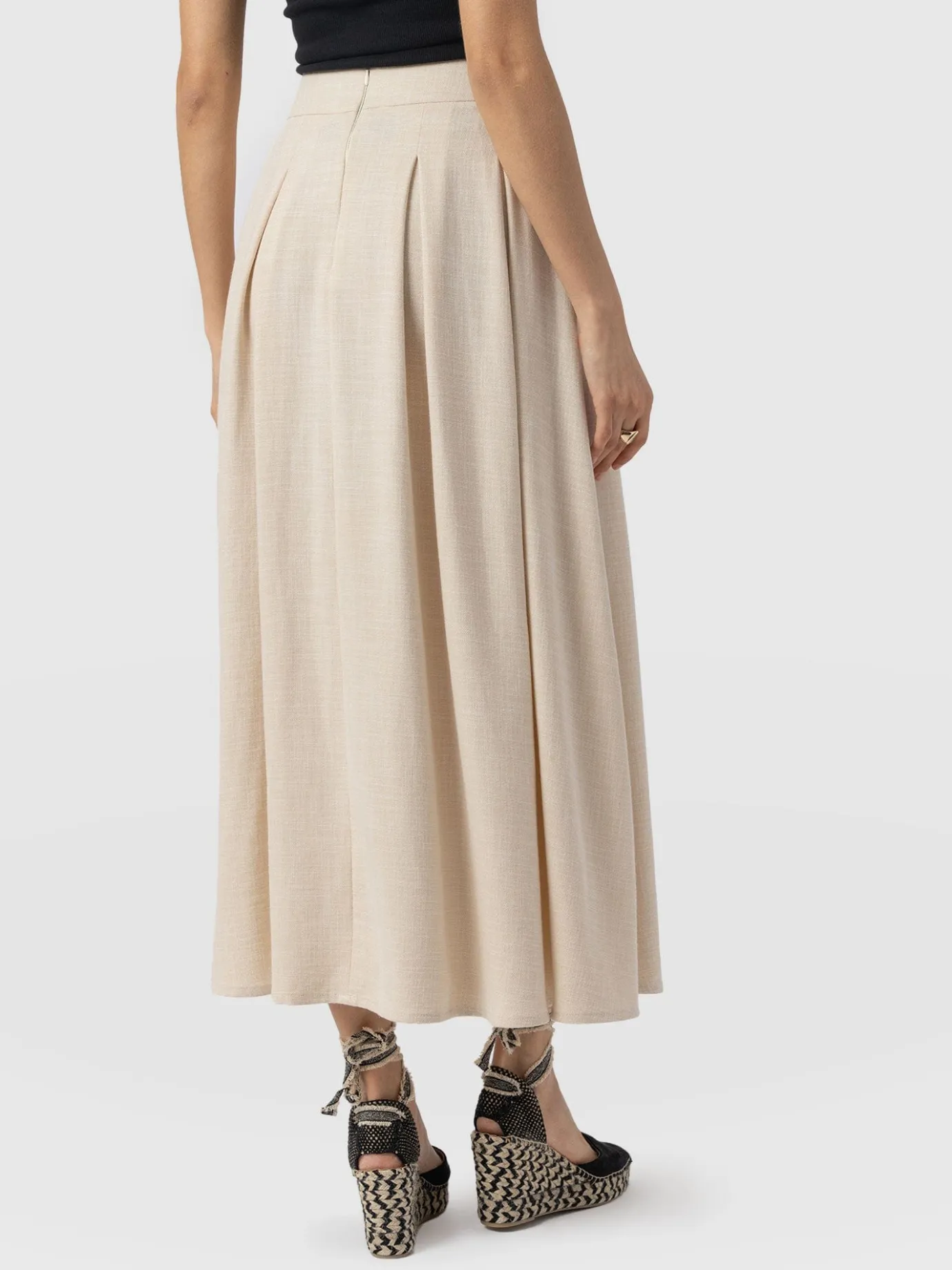 Skirts|Saint and Sofia Eliza Pleated Skirt - Cream