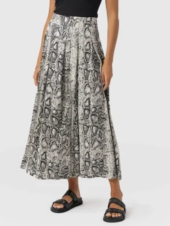 Skirts|Saint and Sofia Eliza Pleated Skirt - Cream Snake