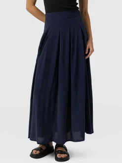 Skirts|Saint and Sofia Eliza Pleated Skirt - Navy