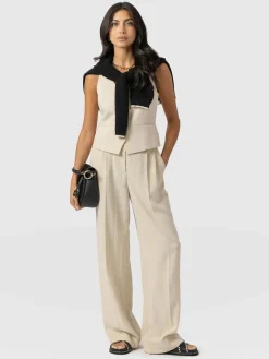 Pants|Saint and Sofia Emery Wide Leg Pant - Cream