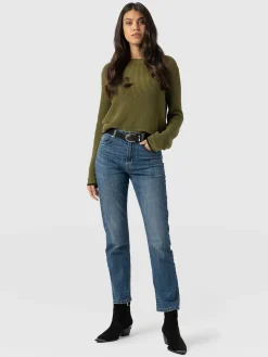 Denim & Jeans|Saint and Sofia Emma Straight Leg Jean - Mid Blue