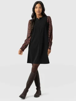 Dresses|Saint and Sofia Esme Zip Up Dress - Brown Leopard
