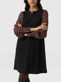 Dresses|Saint and Sofia Esme Zip Up Dress - Brown Leopard