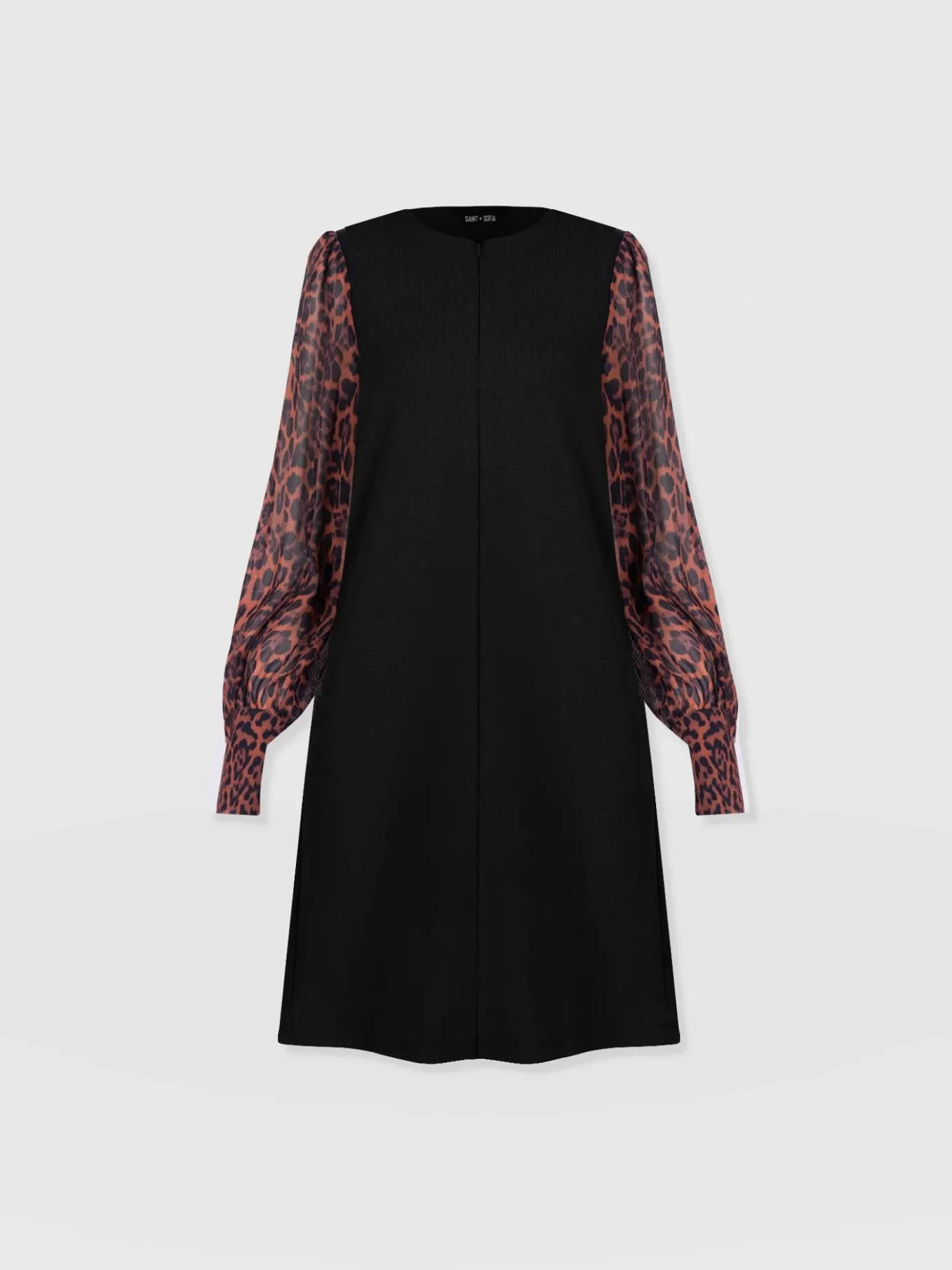 Dresses|Saint and Sofia Esme Zip Up Dress - Brown Leopard