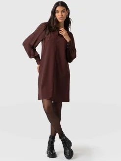 Dresses|Saint and Sofia Esme Zip Up Dress - Maroon