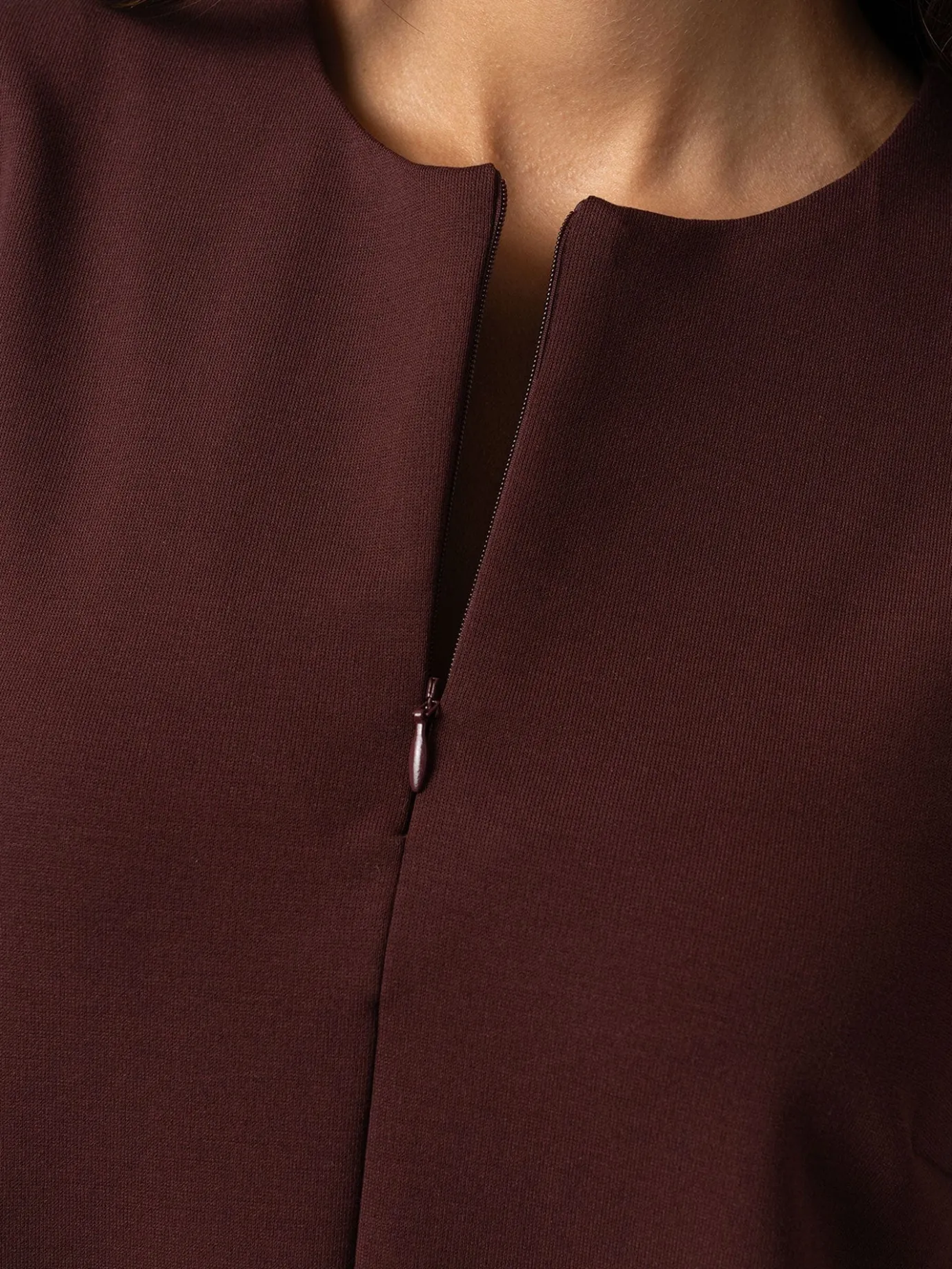 Dresses|Saint and Sofia Esme Zip Up Dress - Maroon