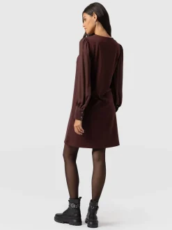 Dresses|Saint and Sofia Esme Zip Up Dress - Maroon