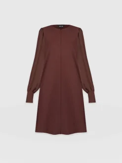 Dresses|Saint and Sofia Esme Zip Up Dress - Maroon