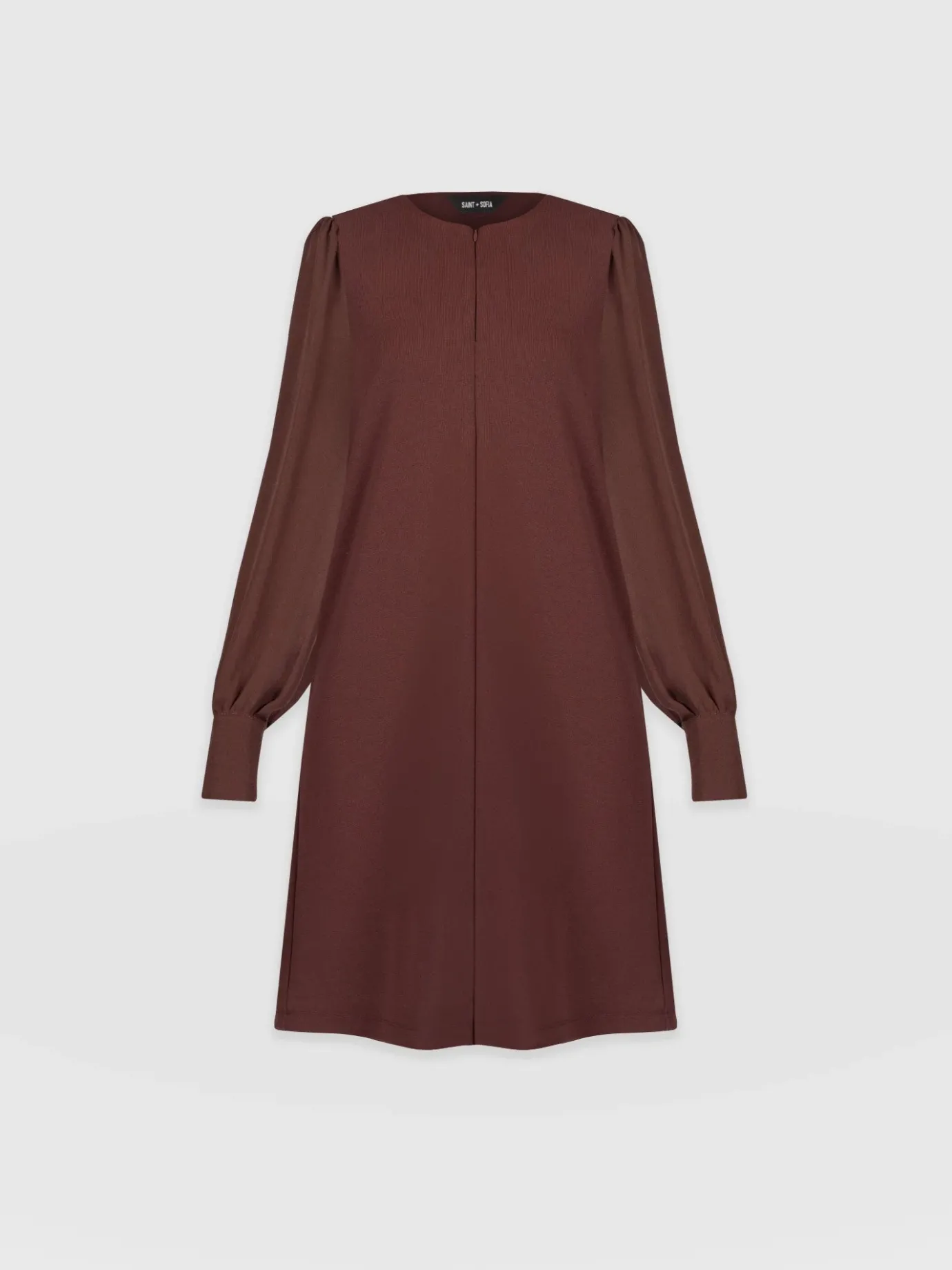Dresses|Saint and Sofia Esme Zip Up Dress - Maroon