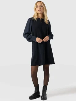 Dresses|Saint and Sofia Esme Zip Up Dress - Navy