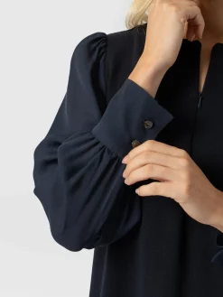 Dresses|Saint and Sofia Esme Zip Up Dress - Navy