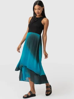 Dresses|Saint and Sofia Etta Layered Dress - Blue coral