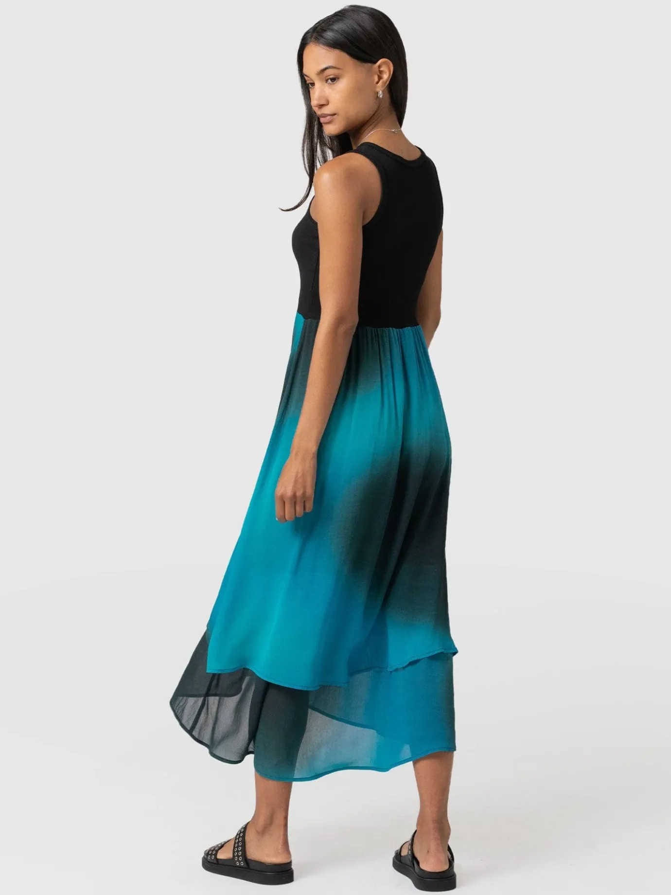 Dresses|Saint and Sofia Etta Layered Dress - Blue coral