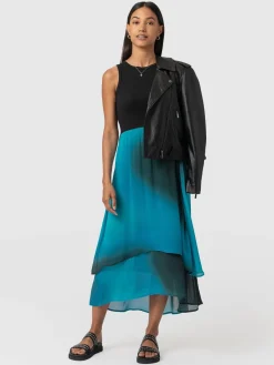Dresses|Saint and Sofia Etta Layered Dress - Blue coral