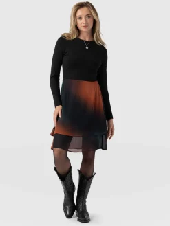 Dresses|Saint and Sofia Etta Mini Layered Dress - Orange Coral