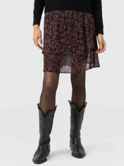 Skirts|Saint and Sofia Etta Mini Layered Skirt - Red Ditsy Leopard
