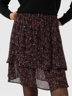 Skirts|Saint and Sofia Etta Mini Layered Skirt - Red Ditsy Leopard
