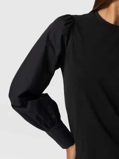 Blouses & Shirts|T-shirts & Tanks|Saint and Sofia Eva Mock Shirt - Black