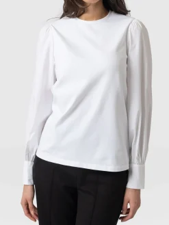 Blouses & Shirts|Saint and Sofia Eva Mock Shirt - White